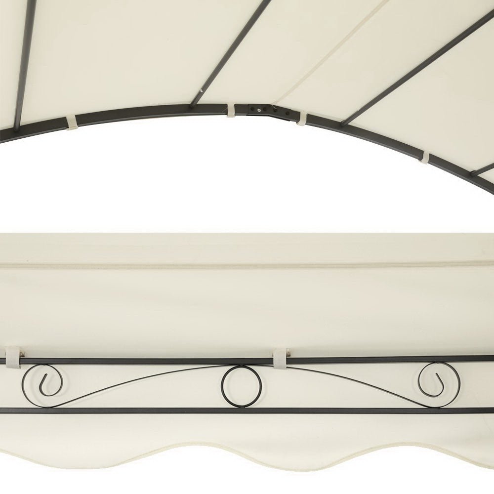 Gazebo Marquee 4x3m Outdoor Event Wedding Tent Camping Party Shade Iron Art Canopy Beige - Home & Garden > Shading > Canopies & Gazebos - Rivercity House & Home Co. (ABN 18 642 972 209) - Affordable Modern Furniture Australia