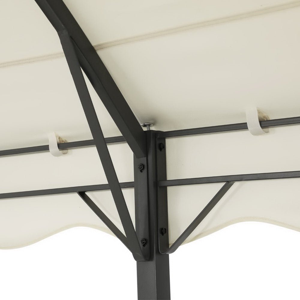Gazebo Marquee 4x3m Outdoor Event Wedding Tent Camping Party Shade Iron Art Canopy Beige - Home & Garden > Shading > Canopies & Gazebos - Rivercity House & Home Co. (ABN 18 642 972 209) - Affordable Modern Furniture Australia