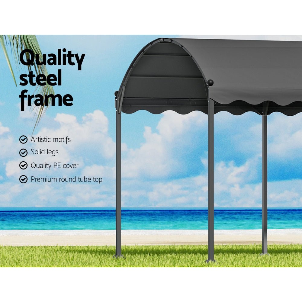 Gazebo Marquee 4x3m Outdoor Event Wedding Tent Camping Party Shade Iron Art Canopy Grey - Home & Garden > Shading > Canopies & Gazebos - Rivercity House & Home Co. (ABN 18 642 972 209) - Affordable Modern Furniture Australia