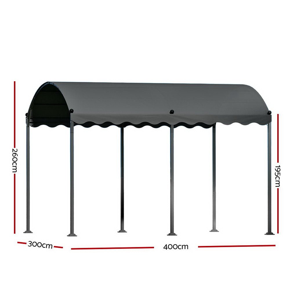 Gazebo Marquee 4x3m Outdoor Event Wedding Tent Camping Party Shade Iron Art Canopy Grey - Home & Garden > Shading > Canopies & Gazebos - Rivercity House & Home Co. (ABN 18 642 972 209) - Affordable Modern Furniture Australia