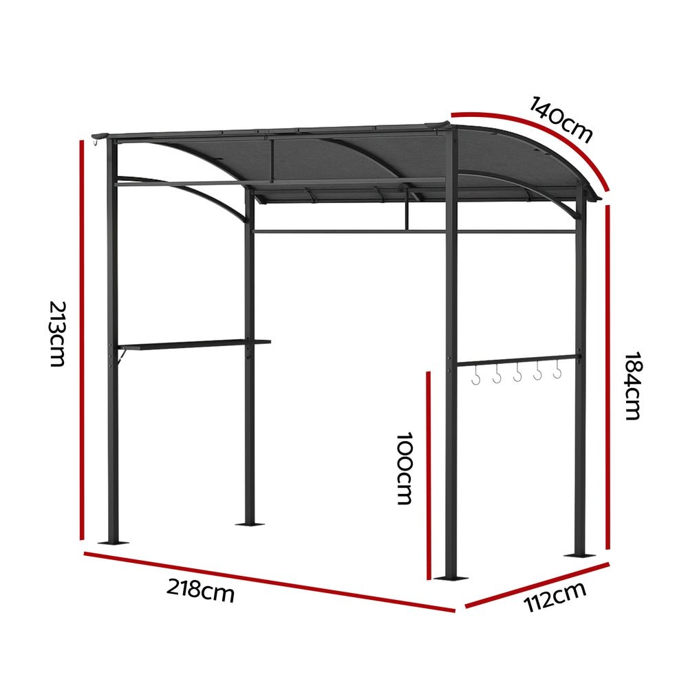 Gazebo Outdoor BBQ Grill Patio Garden Marquee Shade Shelter Shelf Hooks Grey - Home & Garden > Shading > Canopies & Gazebos - Rivercity House & Home Co. (ABN 18 642 972 209) - Affordable Modern Furniture Australia