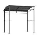 Outdoor BBQ Grill Gazebo with Shelf and Hooks - Grey