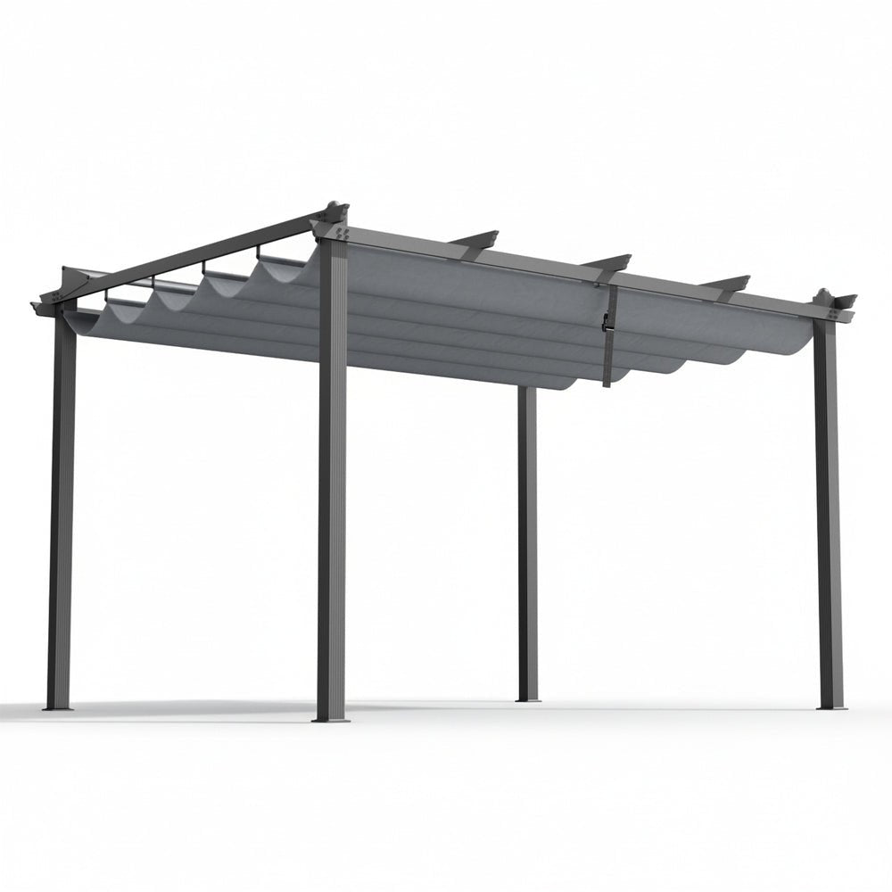 Gazebo Outdoor Garden Pergola Aluminium Frame Adjustable Canopy 3x4m Grey - Home & Garden > Shading > Canopies & Gazebos - Rivercity House & Home Co. (ABN 18 642 972 209) - Affordable Modern Furniture Australia