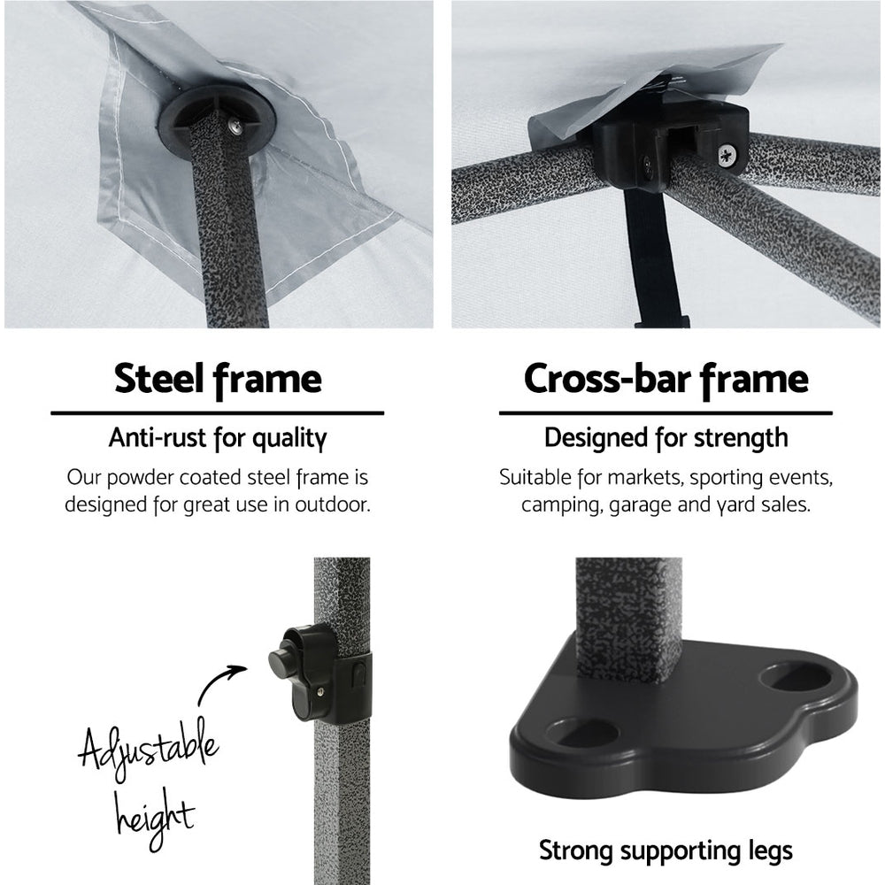 Gazebo Pop Up 3x4.5m w/Base Podx4 Marquee Folding Outdoor Wedding Camping Tent Shade Canopy White - Home & Garden > Shading > Canopies & Gazebos - Rivercity House & Home Co. (ABN 18 642 972 209) - Affordable Modern Furniture Australia