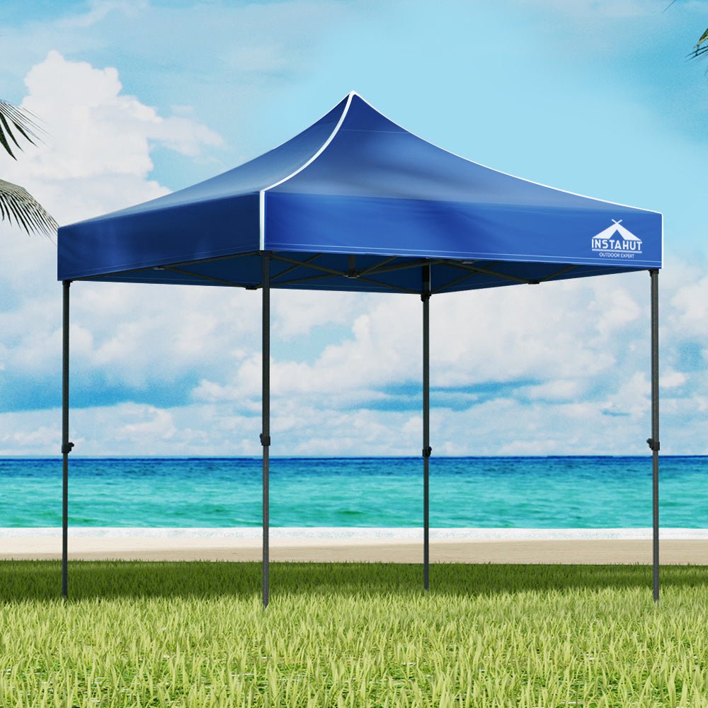 Gazebo Pop Up Marquee 3x3 Folding Tent Outdoor Camping 500D Oxford Blue - Home & Garden > Shading > Canopies & Gazebos - Rivercity House & Home Co. (ABN 18 642 972 209) - Affordable Modern Furniture Australia