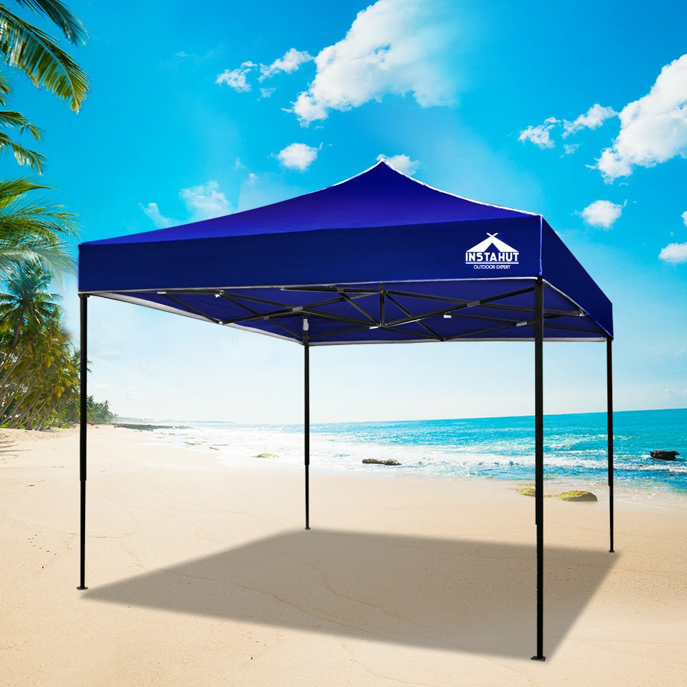 Gazebo Pop Up Marquee 3x3 Folding Tent Outdoor Camping 500D Oxford Blue - Home & Garden > Shading > Canopies & Gazebos - Rivercity House & Home Co. (ABN 18 642 972 209) - Affordable Modern Furniture Australia