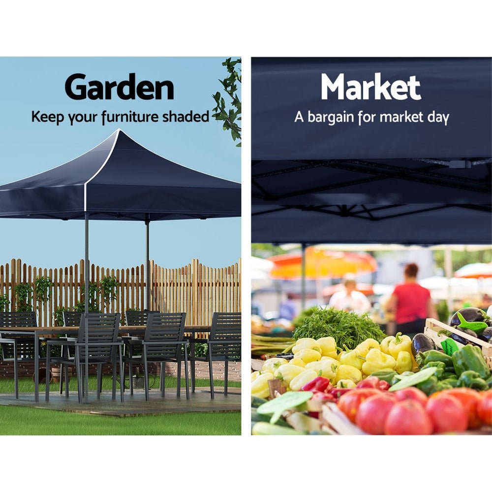 Gazebo Pop Up Marquee 3x3m Folding Tent Wedding Outdoor Camping Canopy Gazebos Shade Navy - Home & Garden > Shading > Canopies & Gazebos - Rivercity House & Home Co. (ABN 18 642 972 209) - Affordable Modern Furniture Australia