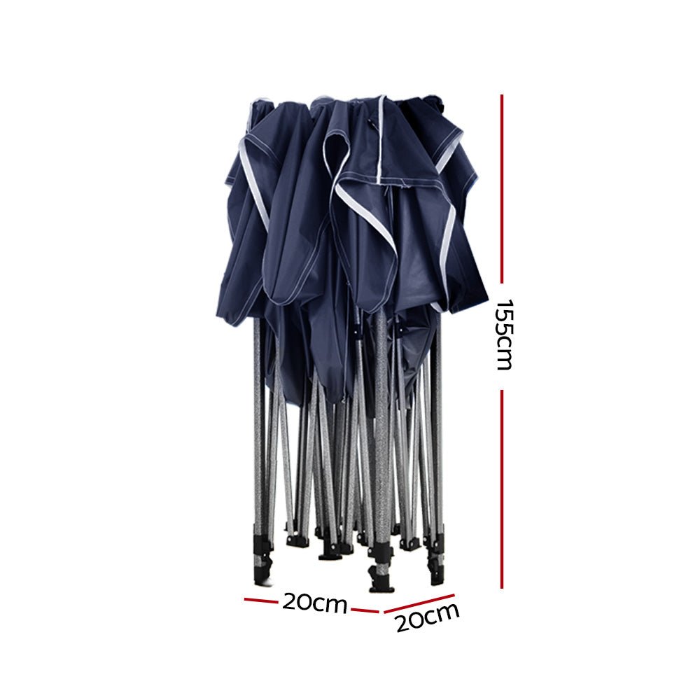 Gazebo Pop Up Marquee 3x3m Folding Tent Wedding Outdoor Camping Canopy Gazebos Shade Navy - Home & Garden > Shading > Canopies & Gazebos - Rivercity House & Home Co. (ABN 18 642 972 209) - Affordable Modern Furniture Australia