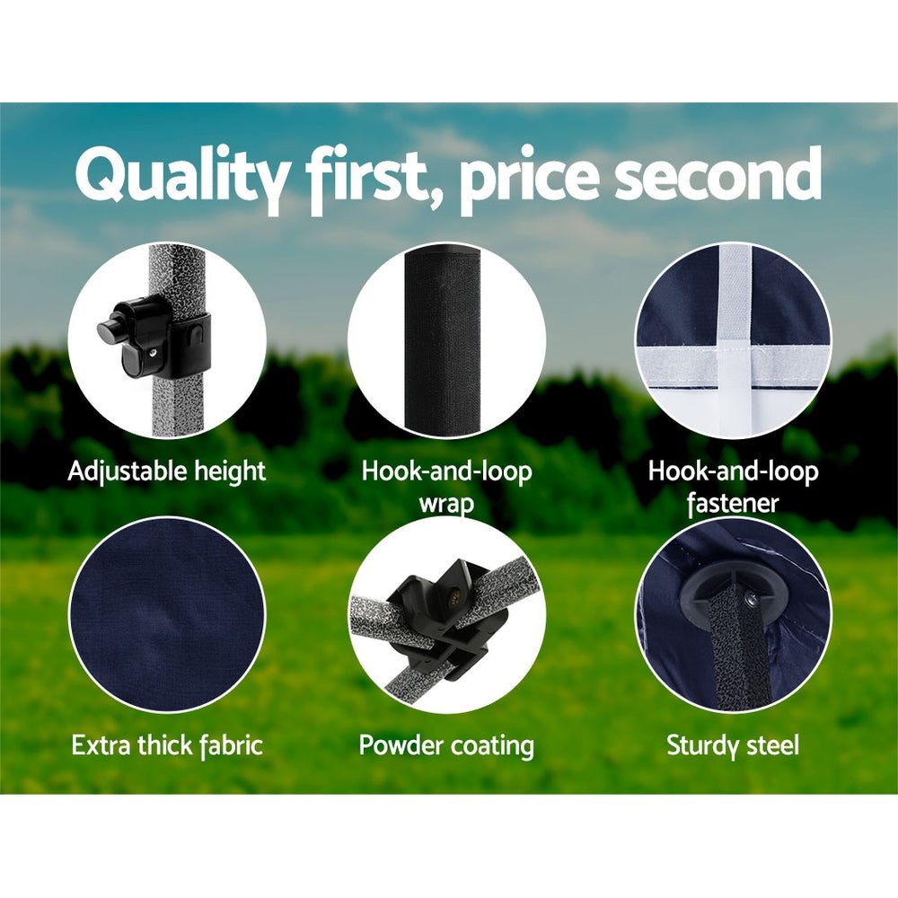 Gazebo Pop Up Marquee 3x3m Folding Tent Wedding Outdoor Camping Canopy Gazebos Shade Navy - Home & Garden > Shading > Canopies & Gazebos - Rivercity House & Home Co. (ABN 18 642 972 209) - Affordable Modern Furniture Australia