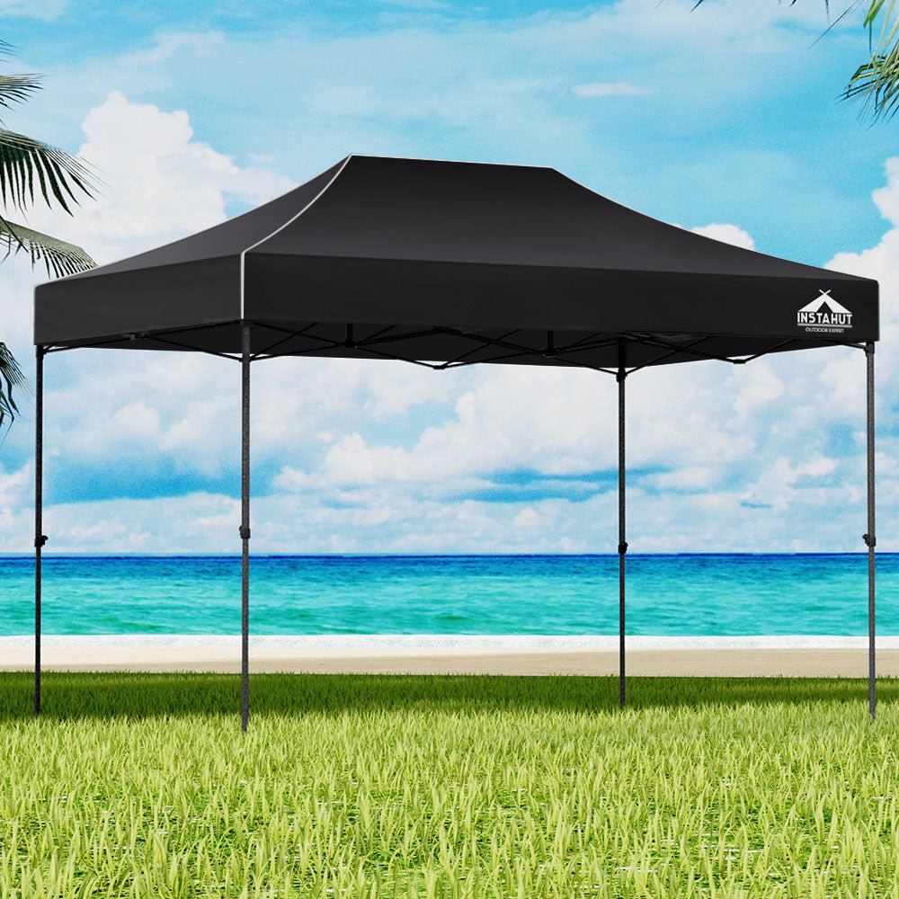 Gazebo Pop Up Marquee 3x4.5 Folding 500D Wedding Tent Base Pod Black - Home & Garden > Shading > Canopies & Gazebos - Rivercity House & Home Co. (ABN 18 642 972 209) - Affordable Modern Furniture Australia