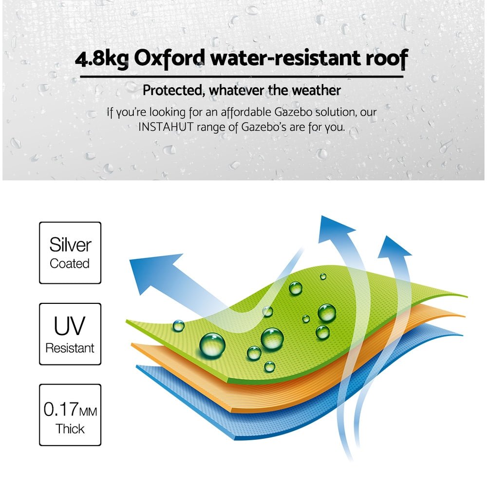 Gazebo Pop Up Marquee 3x4.5 Folding Tent 500D Oxford Fabric White - Home & Garden > Shading > Canopies & Gazebos - Rivercity House & Home Co. (ABN 18 642 972 209) - Affordable Modern Furniture Australia