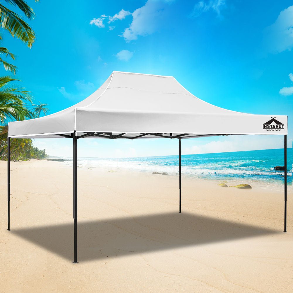 Gazebo Pop Up Marquee 3x4.5 Folding Tent 500D Oxford Fabric White - Home & Garden > Shading > Canopies & Gazebos - Rivercity House & Home Co. (ABN 18 642 972 209) - Affordable Modern Furniture Australia