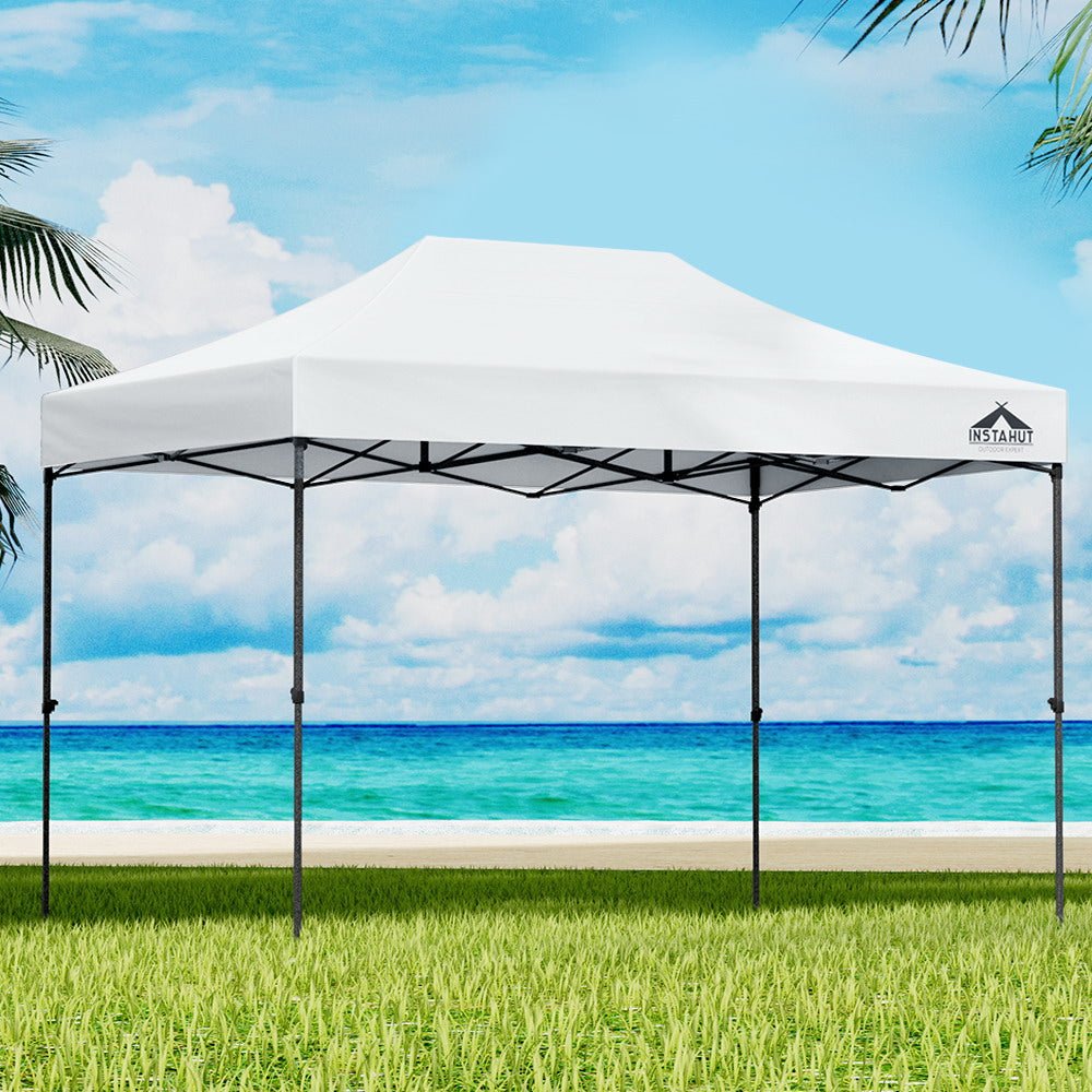 Gazebo Pop Up Marquee 3x4.5 Folding Tent 500D Oxford Fabric White - Home & Garden > Shading > Canopies & Gazebos - Rivercity House & Home Co. (ABN 18 642 972 209) - Affordable Modern Furniture Australia