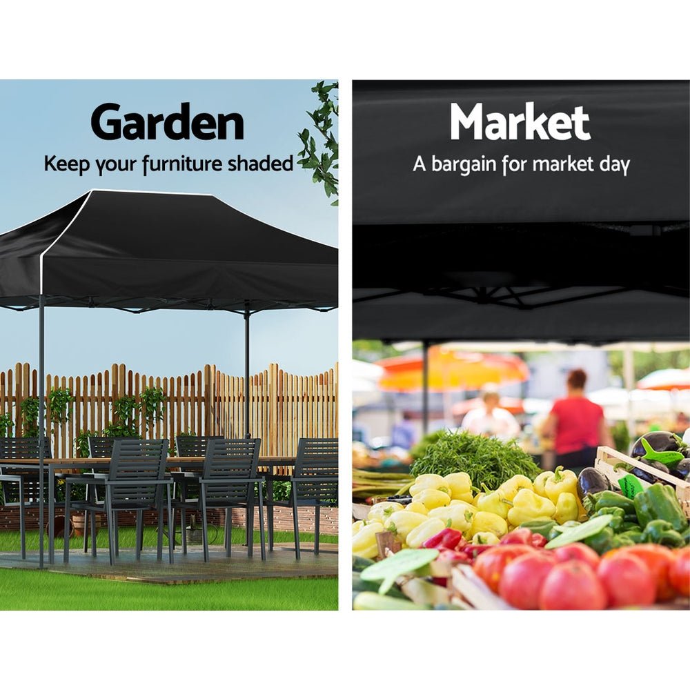 Gazebo Pop Up Marquee 3x4.5m Folding Tent Camping 500D Oxford Navy - Home & Garden > Shading > Canopies & Gazebos - Rivercity House & Home Co. (ABN 18 642 972 209) - Affordable Modern Furniture Australia