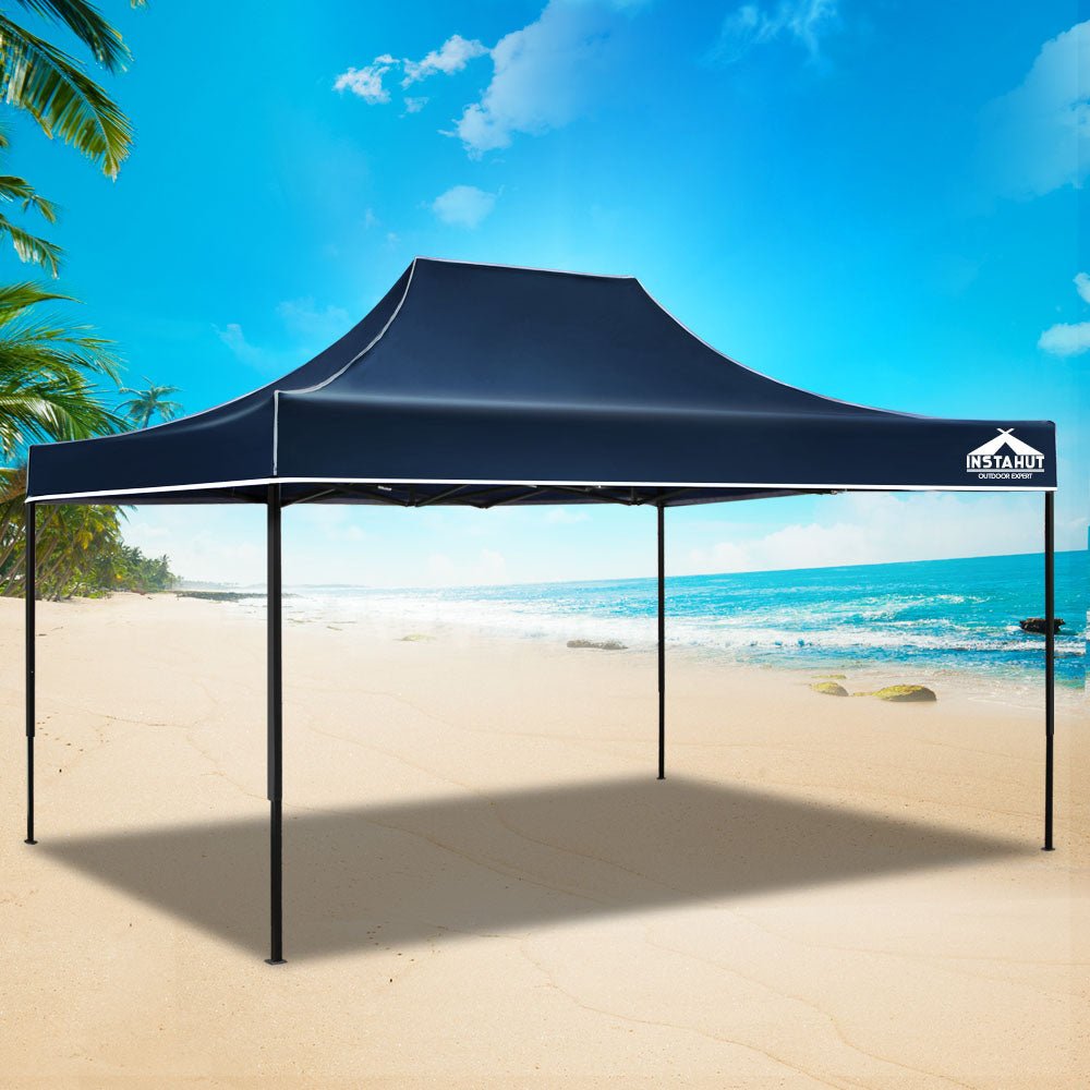 Gazebo Pop Up Marquee 3x4.5m Folding Tent Camping 500D Oxford Navy - Home & Garden > Shading > Canopies & Gazebos - Rivercity House & Home Co. (ABN 18 642 972 209) - Affordable Modern Furniture Australia
