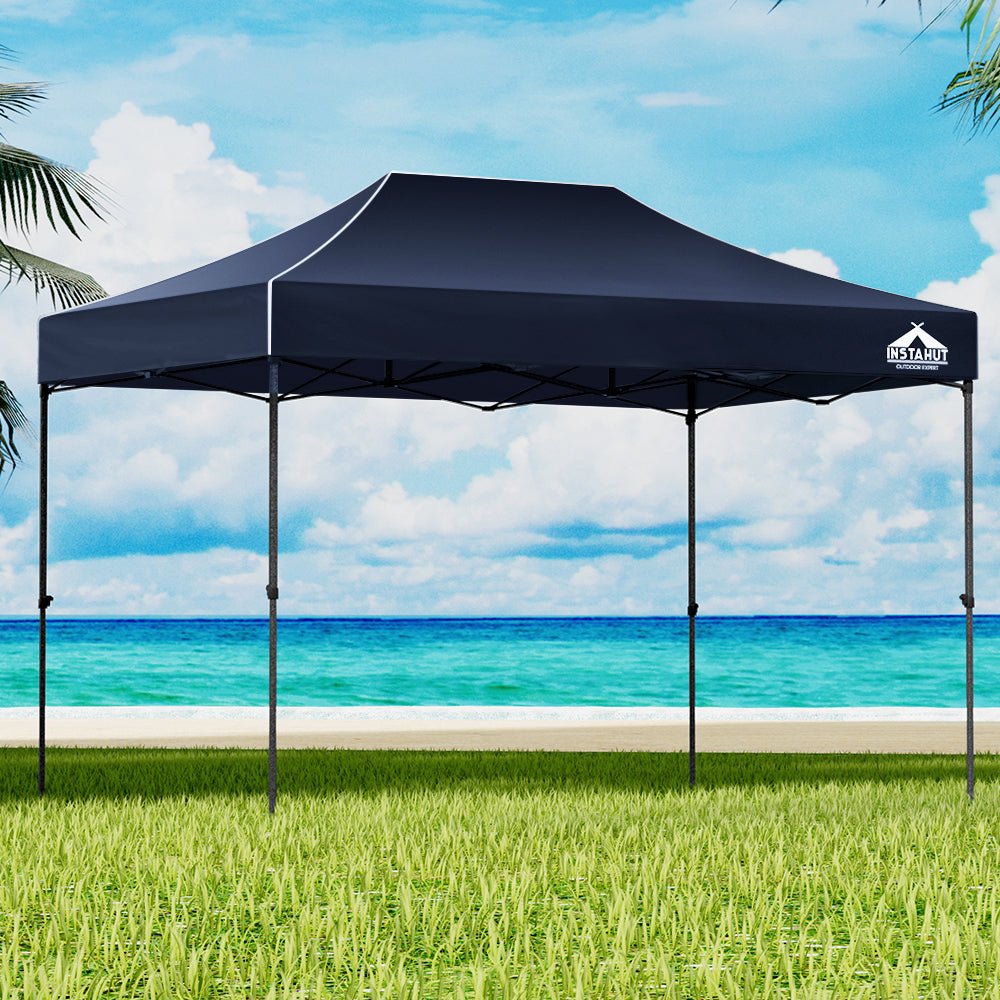 Gazebo Pop Up Marquee 3x4.5m Folding Tent Camping 500D Oxford Navy - Home & Garden > Shading > Canopies & Gazebos - Rivercity House & Home Co. (ABN 18 642 972 209) - Affordable Modern Furniture Australia