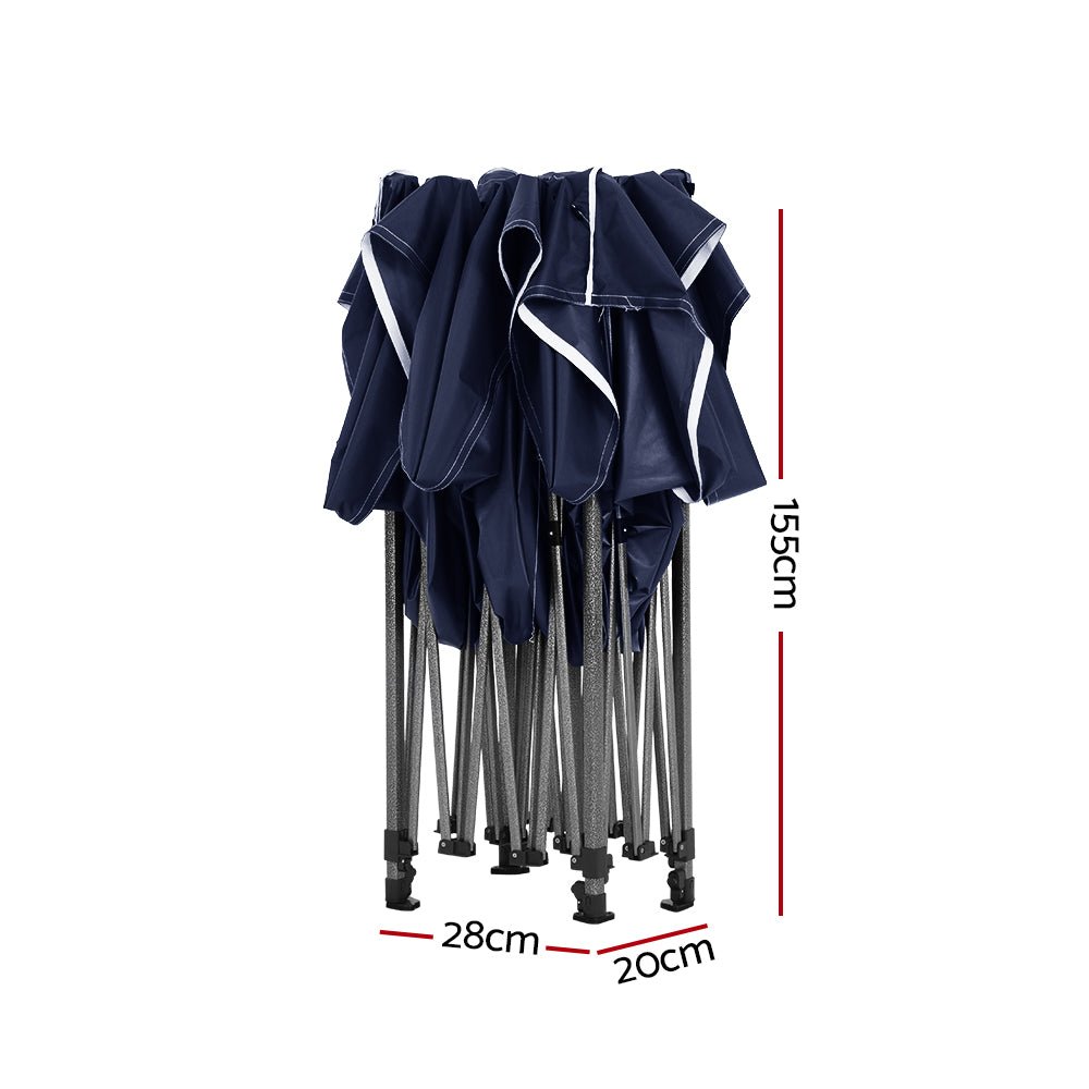 Gazebo Pop Up Marquee 3x4.5m Folding Tent Camping 500D Oxford Navy - Home & Garden > Shading > Canopies & Gazebos - Rivercity House & Home Co. (ABN 18 642 972 209) - Affordable Modern Furniture Australia