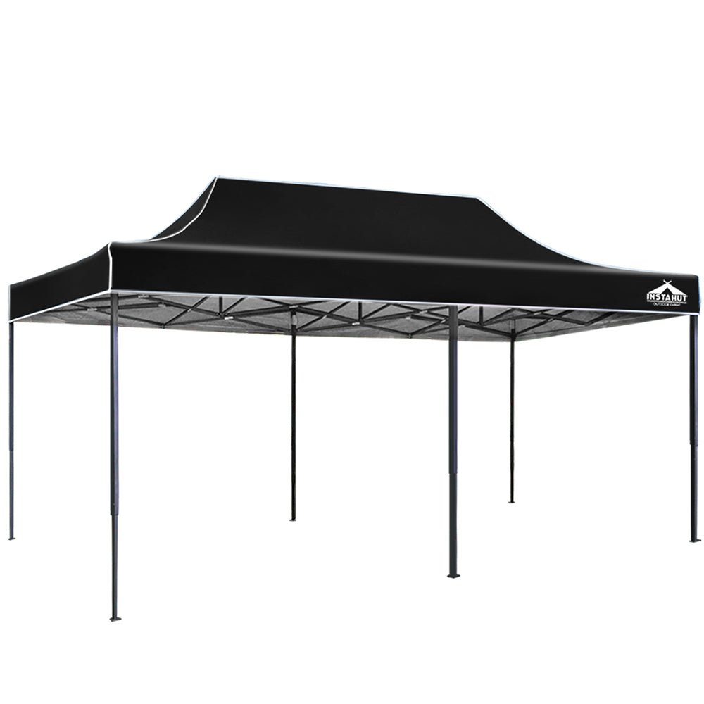 Gazebo Pop Up Marquee 3x6 Folding Outdoor 500D Tent Base Pod Black - Home & Garden > Shading > Canopies & Gazebos - Rivercity House & Home Co. (ABN 18 642 972 209) - Affordable Modern Furniture Australia