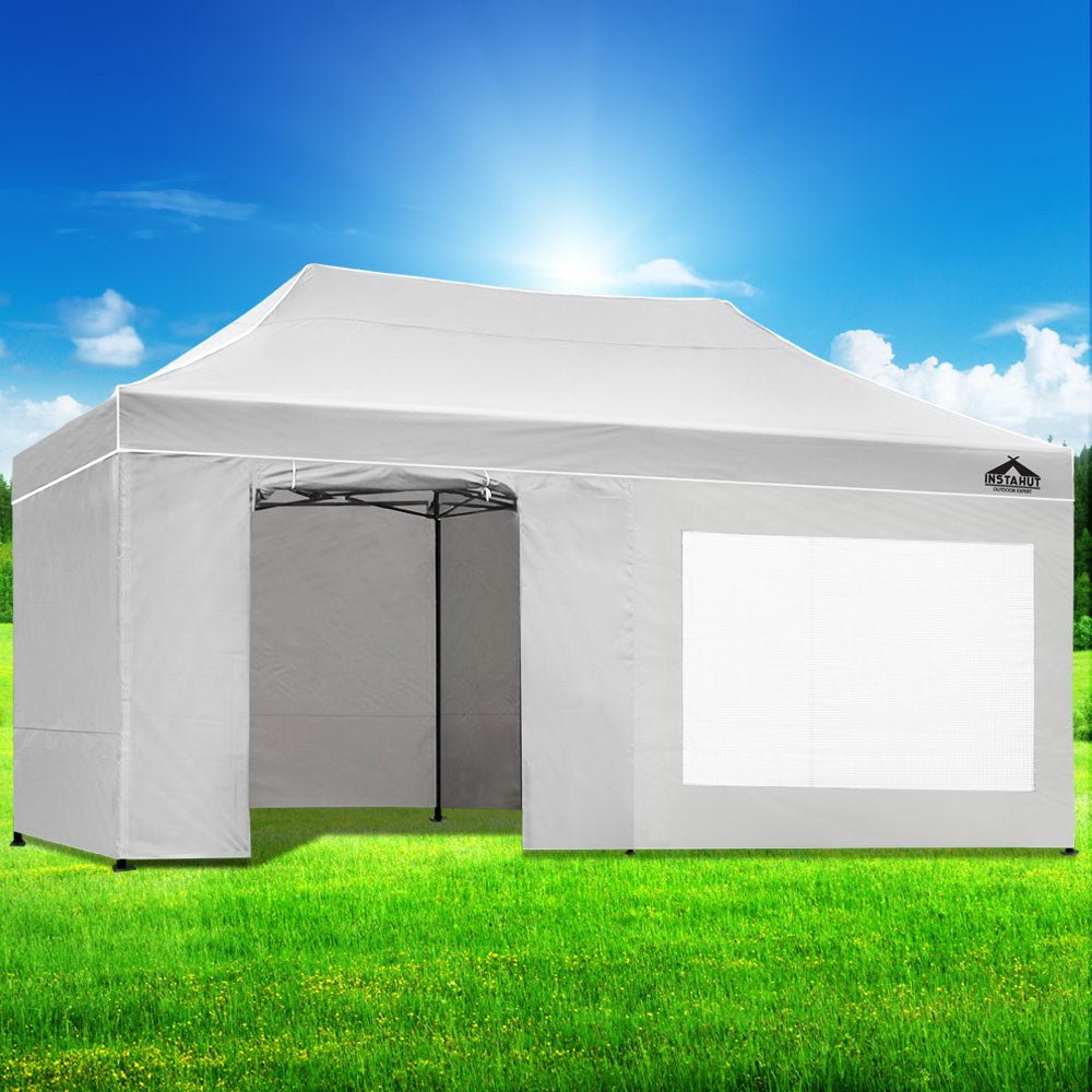 Gazebo Pop Up Marquee 3x6 Folding Tent Gazebos 500D Oxford Fabric White - Home & Garden > Shading > Canopies & Gazebos - Rivercity House & Home Co. (ABN 18 642 972 209) - Affordable Modern Furniture Australia