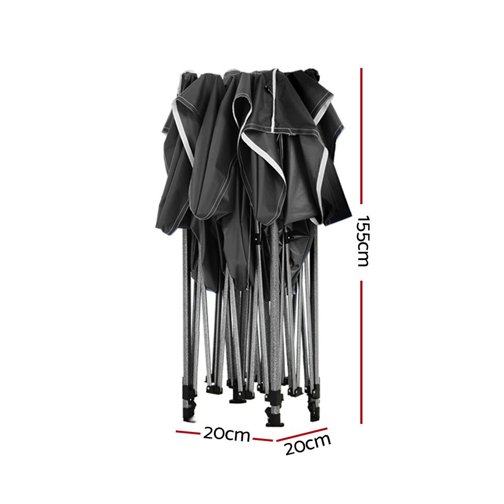 Gazebo Pop Up Marquee 3x6 Folding Tent Wedding 500D Camping Black - Home & Garden > Shading > Canopies & Gazebos - Rivercity House & Home Co. (ABN 18 642 972 209) - Affordable Modern Furniture Australia