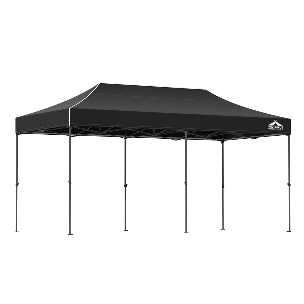 Gazebo Pop Up Marquee 3x6 Folding Tent Wedding 500D Camping Black - Home & Garden > Shading > Canopies & Gazebos - Rivercity House & Home Co. (ABN 18 642 972 209) - Affordable Modern Furniture Australia