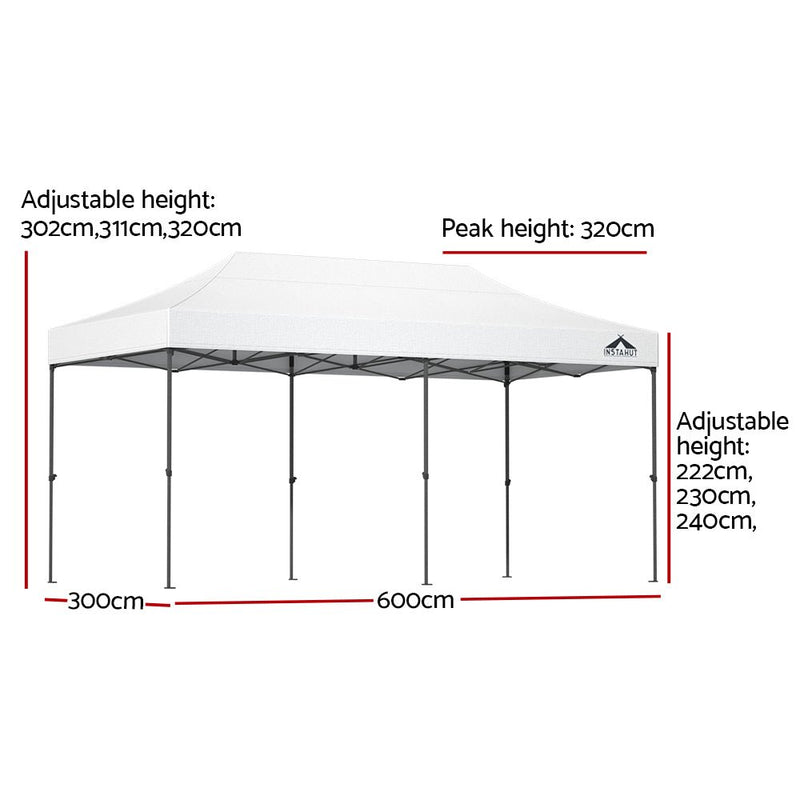 Gazebo Pop Up Marquee 3x6 Outdoor Wedding Base Pod Kit White - Home & Garden > Shading - Rivercity House & Home Co. (ABN 18 642 972 209) - Affordable Modern Furniture Australia