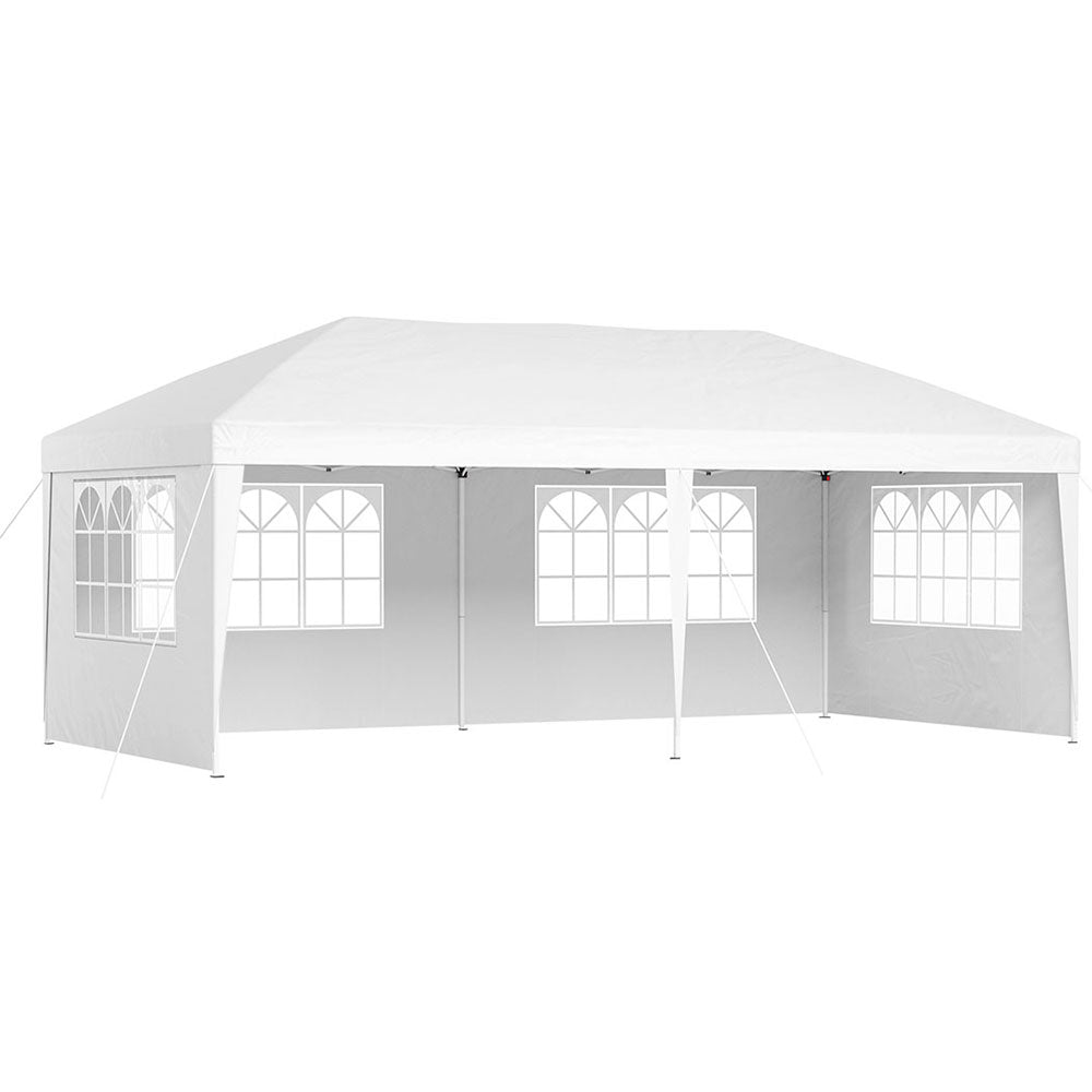 Gazebo Pop Up Marquee 3x6m Wedding Party Outdoor Camping Tent Canopy Side Wall White - Home & Garden > Shading - Rivercity House & Home Co. (ABN 18 642 972 209) - Affordable Modern Furniture Australia