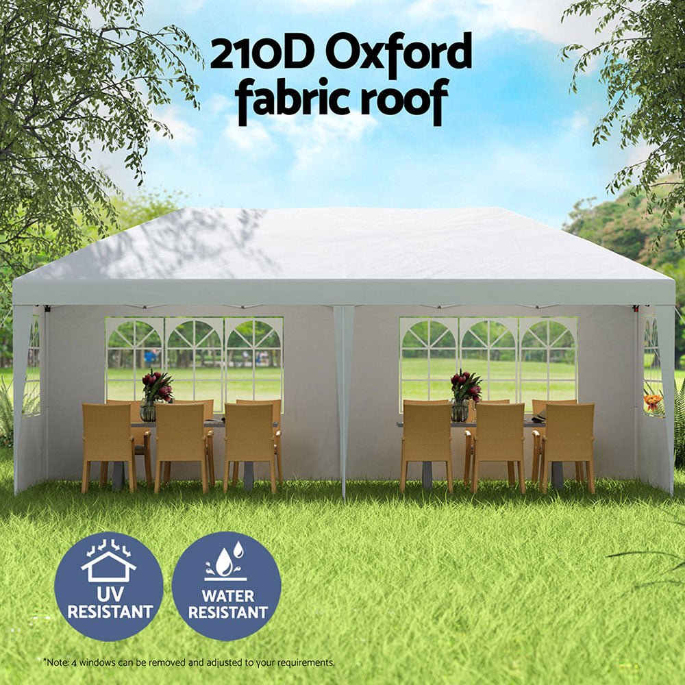 Gazebo Pop Up Marquee 3x6m Wedding Party Outdoor Camping Tent Canopy Side Wall White - Home & Garden > Shading - Rivercity House & Home Co. (ABN 18 642 972 209) - Affordable Modern Furniture Australia