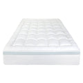 Gel Memory Foam Mattress Topper 8cm Queen Size with Cooling Gel - White and Blue