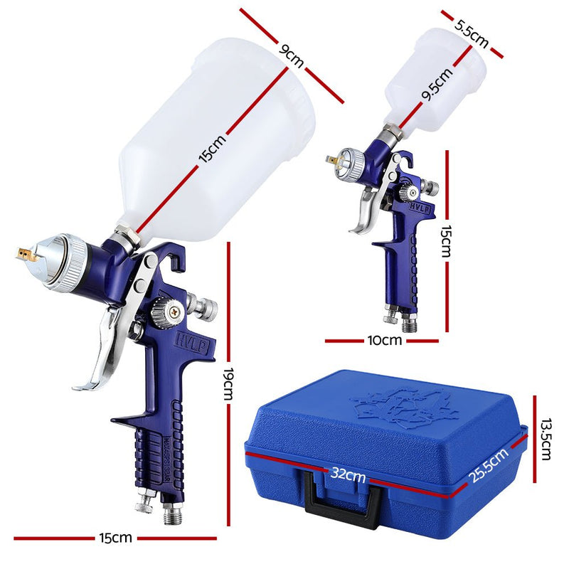 Giantz 2PC HVLP Air Spray Gun Gravity Feed Cup Nozzles Included - Tools > Air Compressor > Air Compressors - Rivercity House & Home Co. (ABN 18 642 972 209) - Affordable Modern Furniture Australia