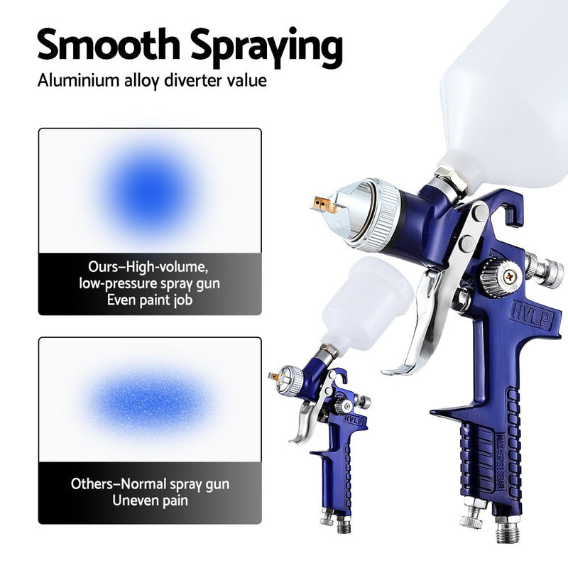 Giantz 2PC HVLP Air Spray Gun Gravity Feed Cup Nozzles Included - Tools > Air Compressor > Air Compressors - Rivercity House & Home Co. (ABN 18 642 972 209) - Affordable Modern Furniture Australia