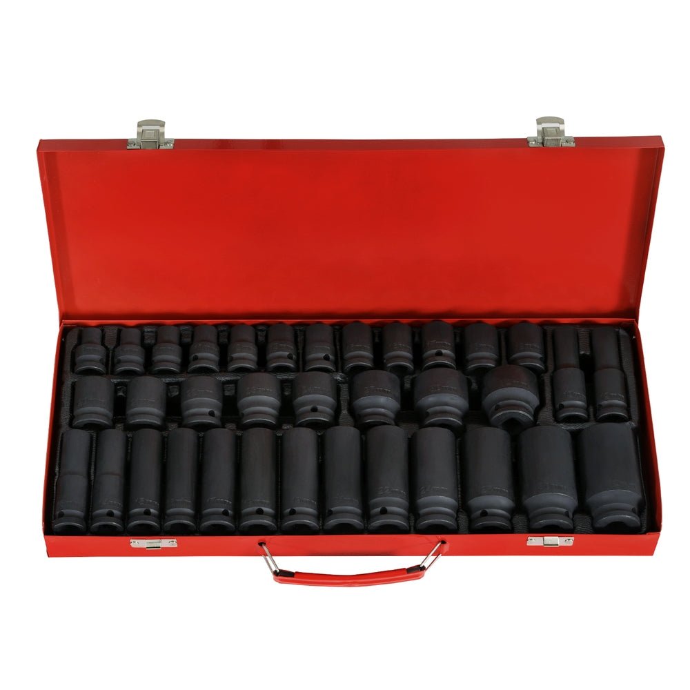 Giantz 35pcs 1/2" Drive Impact Socket Set Metric 8-32mm with Case - Tools > Power Tools - Rivercity House & Home Co. (ABN 18 642 972 209) - Affordable Modern Furniture Australia