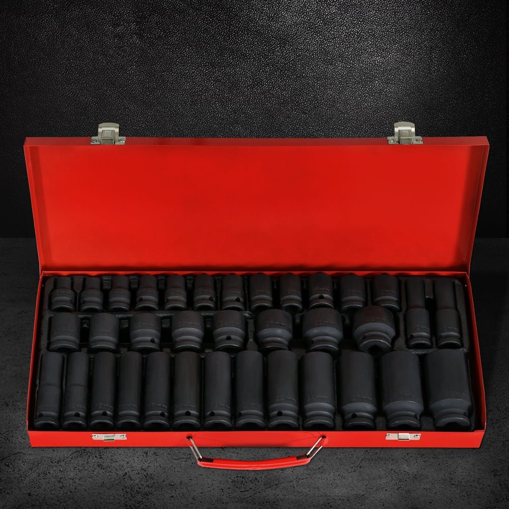Giantz 35pcs 1/2" Drive Impact Socket Set Metric 8-32mm with Case - Tools > Power Tools - Rivercity House & Home Co. (ABN 18 642 972 209) - Affordable Modern Furniture Australia