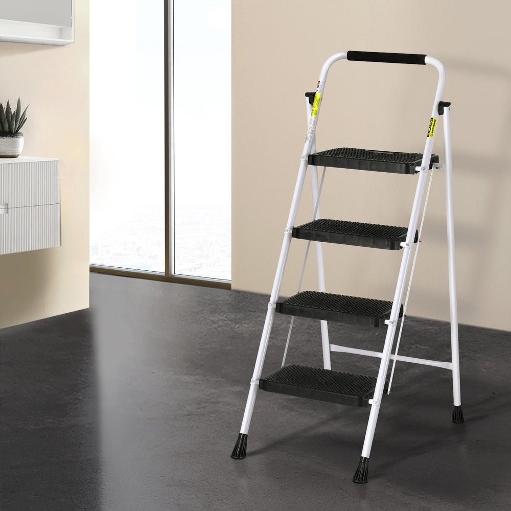 Giantz 4 Step Ladder Multi-Purpose Folding Steel Light Weight Platform - Tools > Other Tools - Rivercity House & Home Co. (ABN 18 642 972 209) - Affordable Modern Furniture Australia