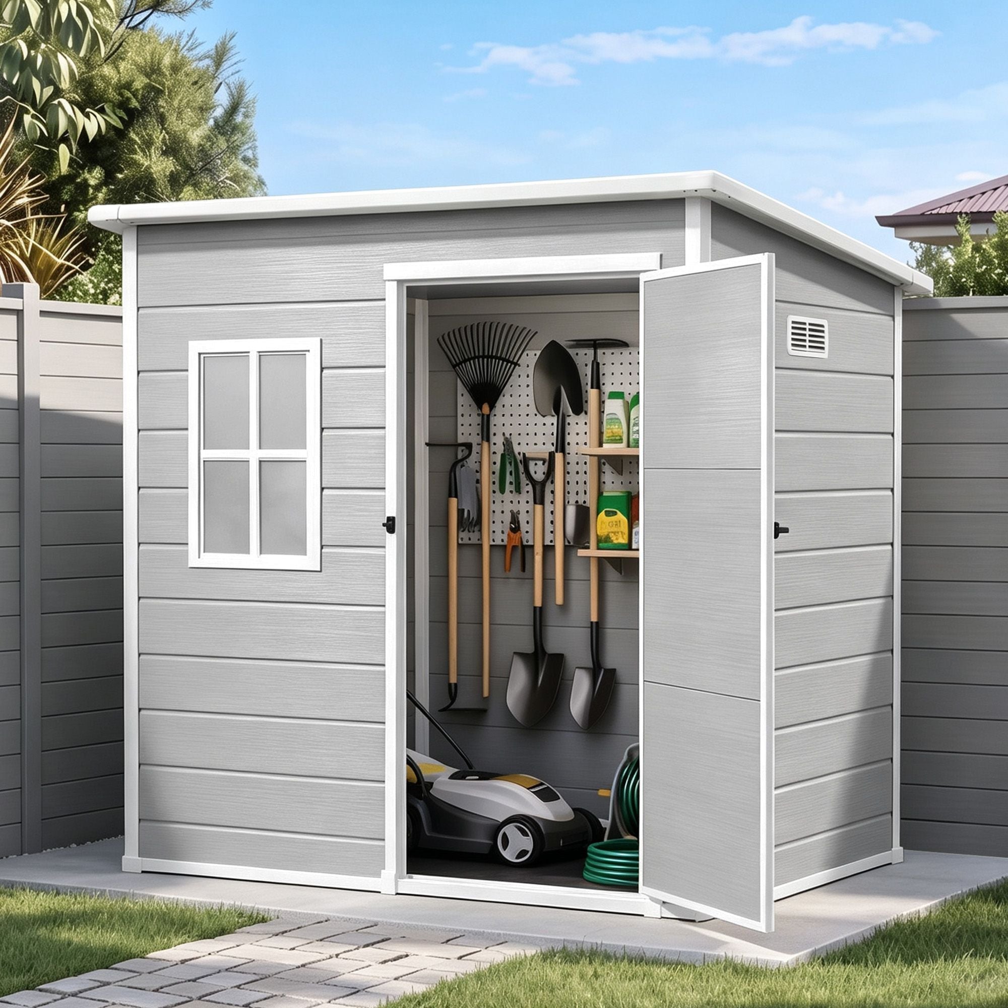 Giantz Garden Shed Outdoor Storage Box 1.87x1.28M Resin Tool Shed Backyard Grey - Home & Garden > Storage > Sheds - Rivercity House & Home Co. (ABN 18 642 972 209) - Affordable Modern Furniture Australia