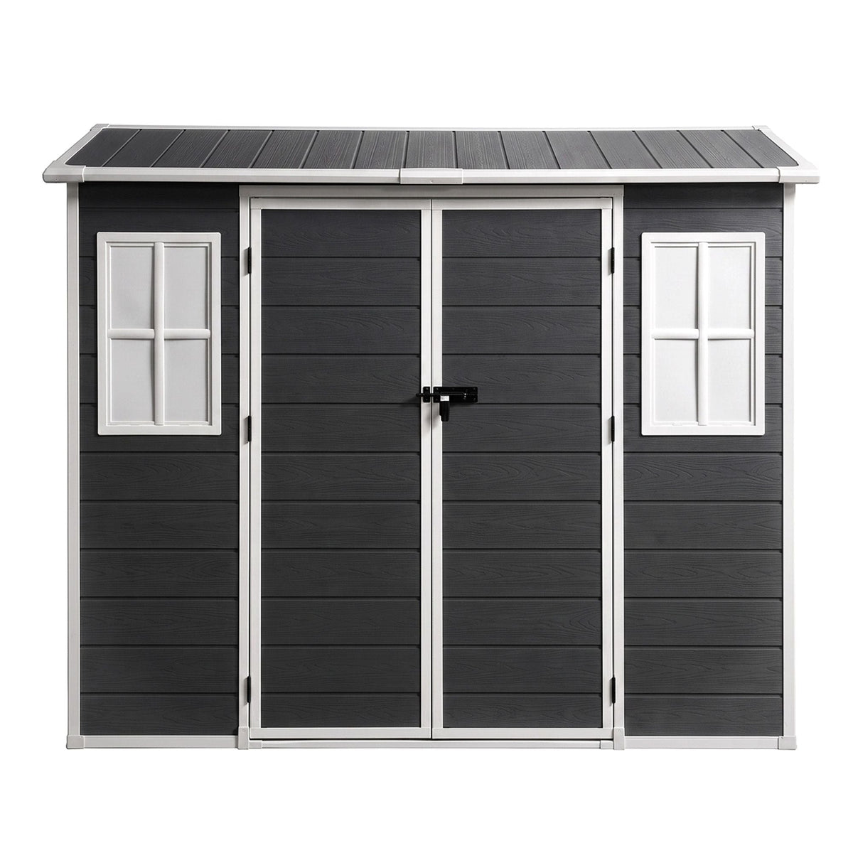 Giantz Garden Shed Resin Outdoor Storage Box 2.44x1.31M Tool Shed Backyard Black - Home & Garden > Storage > Sheds - Rivercity House & Home Co. (ABN 18 642 972 209) - Affordable Modern Furniture Australia