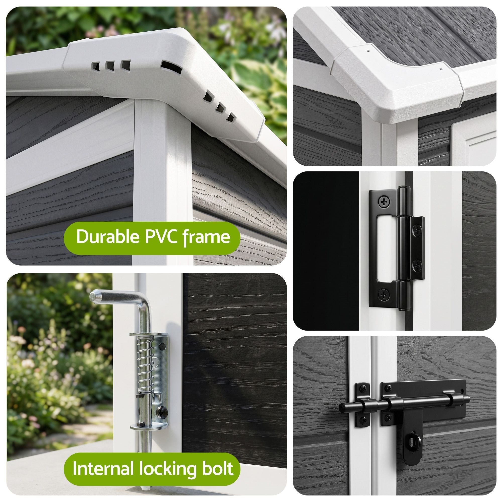 Giantz Garden Shed Resin Outdoor Storage Box 2.44x1.31M Tool Shed Backyard Black - Home & Garden > Storage > Sheds - Rivercity House & Home Co. (ABN 18 642 972 209) - Affordable Modern Furniture Australia