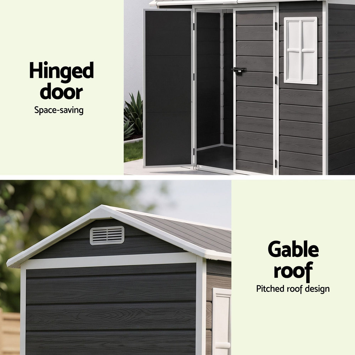 Giantz Garden Shed Resin Outdoor Storage Box 2.44x1.31M Tool Shed Backyard Black - Home & Garden > Storage > Sheds - Rivercity House & Home Co. (ABN 18 642 972 209) - Affordable Modern Furniture Australia