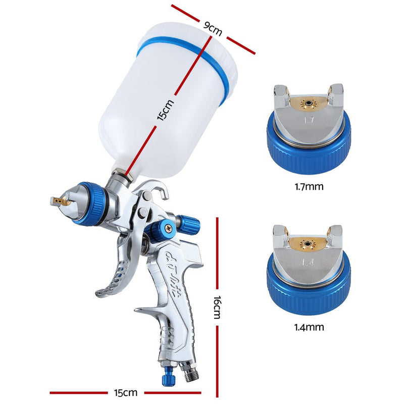 Giantz HVLP Air Spray Gun Gravity Feed Cup Nozzles Included - Tools > Air Compressor > Air Compressors - Rivercity House & Home Co. (ABN 18 642 972 209) - Affordable Modern Furniture Australia