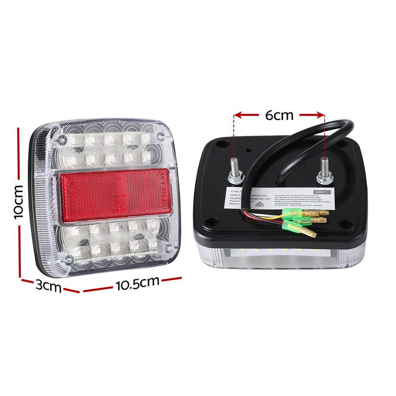 Giantz Pair 26 LED Tail Lights Stop Reverse Indicator 12V Ute Trailer Truck - Auto Accessories > Lights - Rivercity House & Home Co. (ABN 18 642 972 209) - Affordable Modern Furniture Australia