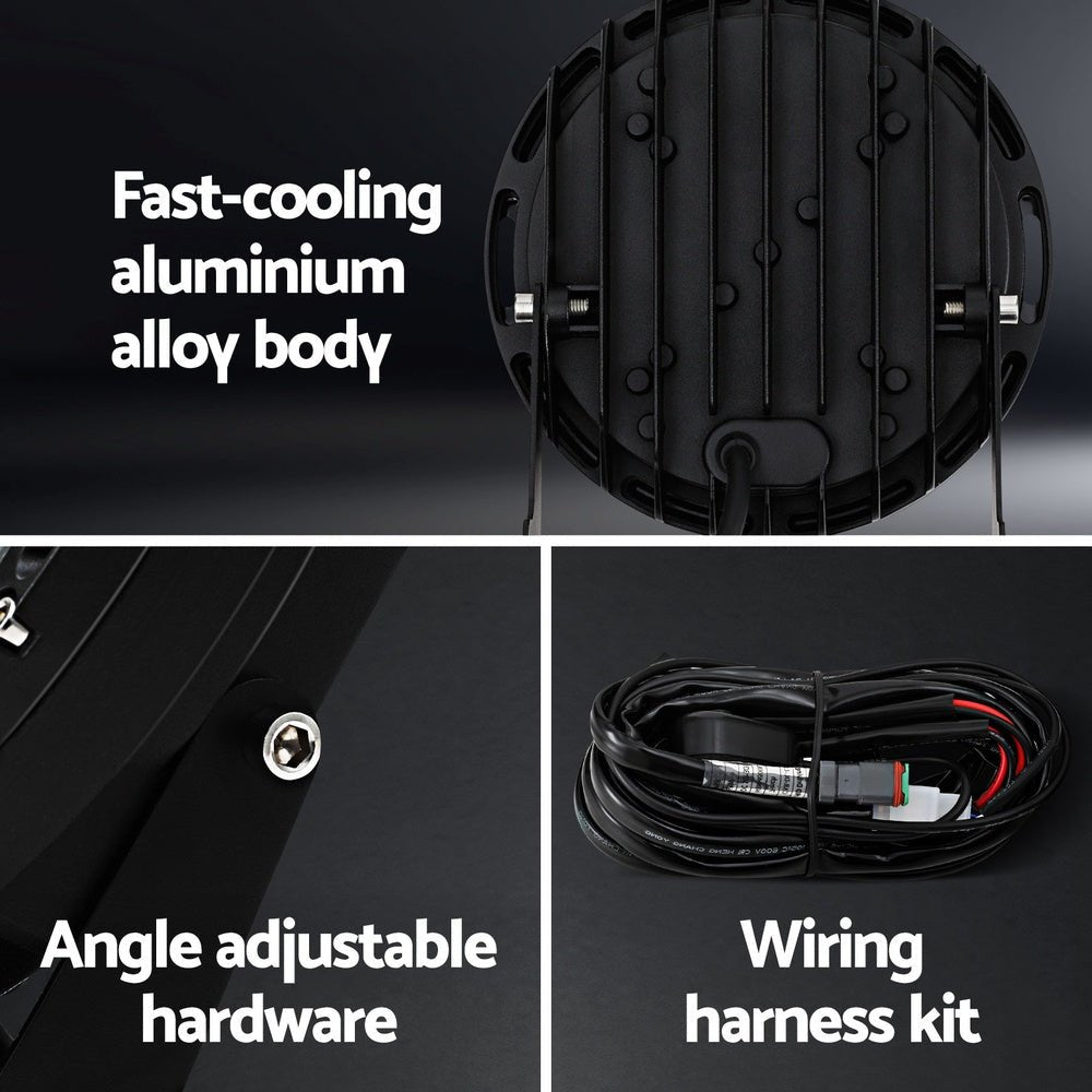 Giantz Pair LED Driving Lights 7 Inch Flood Spot Lights Car Truck SUV 12V 24V - Auto Accessories > Lights - Rivercity House & Home Co. (ABN 18 642 972 209) - Affordable Modern Furniture Australia