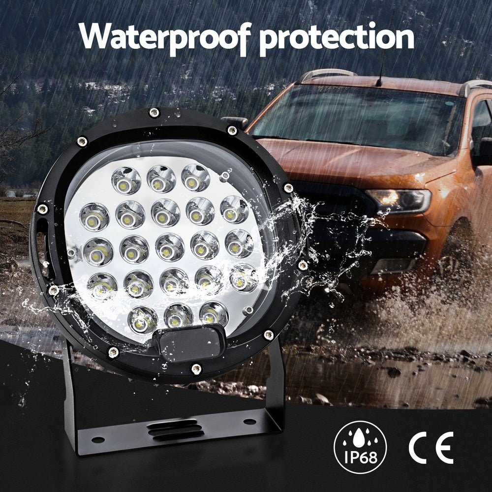 Giantz Pair LED Driving Lights 7 Inch Flood Spot Lights Car Truck SUV 12V 24V - Auto Accessories > Lights - Rivercity House & Home Co. (ABN 18 642 972 209) - Affordable Modern Furniture Australia