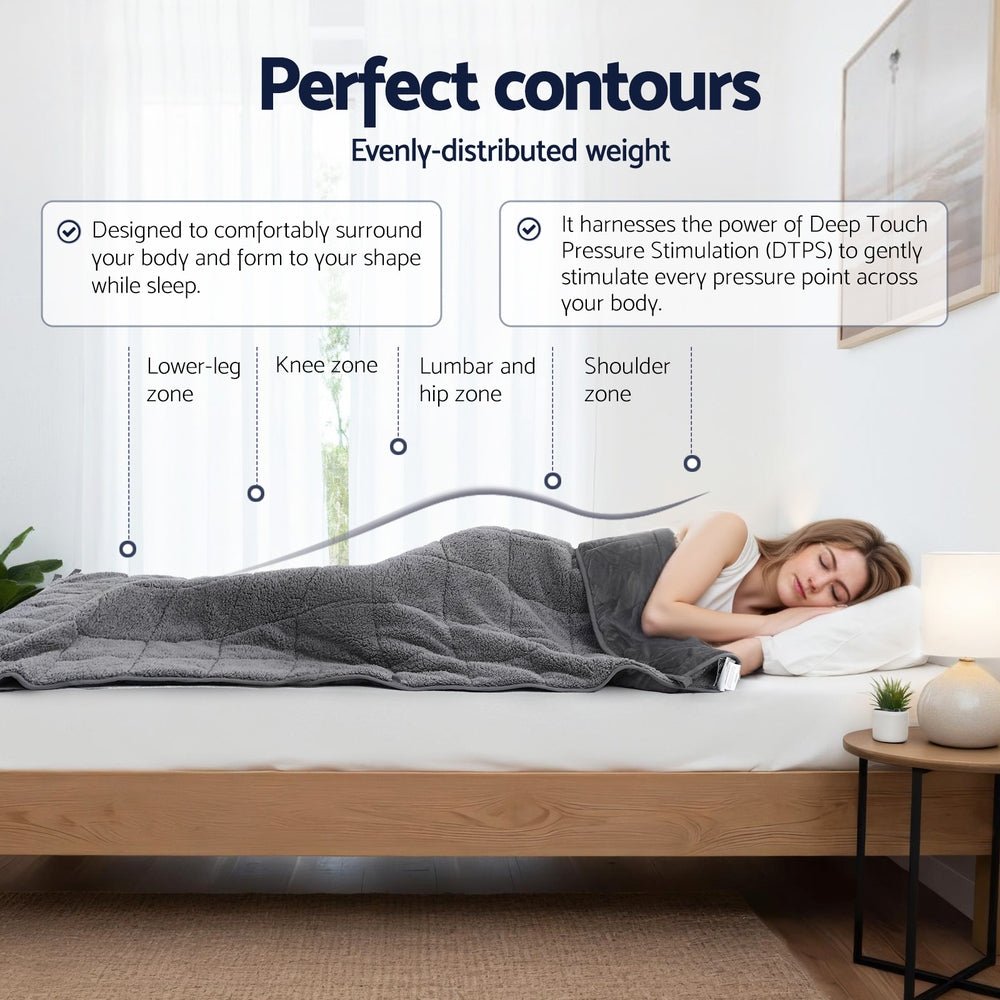 Giselle 11KG Weighted Blanket Adults Kid Anti Anxiety Gravity Blankets Sherpa Fleece - Home & Garden > Bedding > Blankets & Throws - Rivercity House & Home Co. (ABN 18 642 972 209) - Affordable Modern Furniture Australia