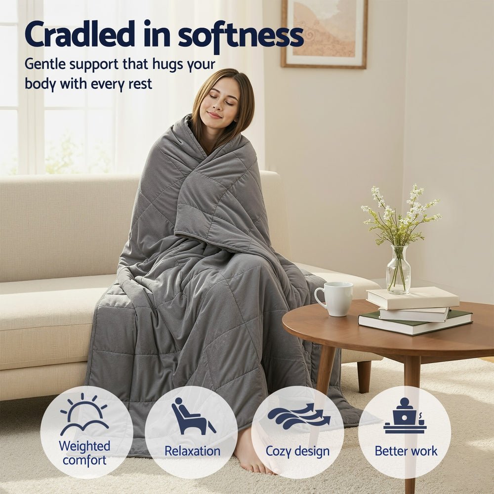 Giselle 11KG Weighted Blanket Adults Kid Anti Anxiety Gravity Blankets Sherpa Fleece - Home & Garden > Bedding > Blankets & Throws - Rivercity House & Home Co. (ABN 18 642 972 209) - Affordable Modern Furniture Australia
