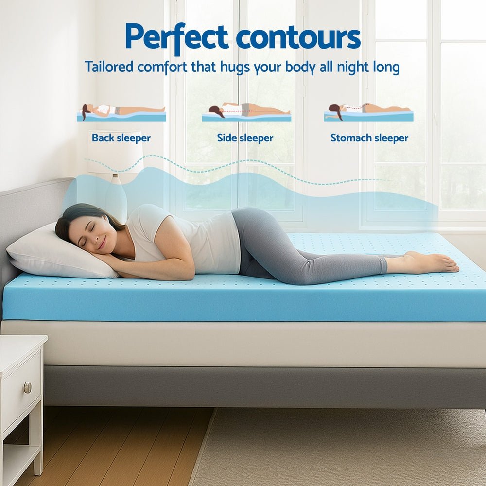Giselle 12cm Memory Foam Mattress Topper Ventilated Cool Gel Bamboo Cover Double - Furniture > Mattresses > Mattress Toppers - Rivercity House & Home Co. (ABN 18 642 972 209) - Affordable Modern Furniture Australia