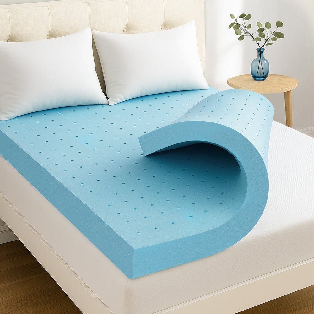 Giselle 12cm Memory Foam Mattress Topper Ventilated Cool Gel Bamboo Cover Double - Furniture > Mattresses > Mattress Toppers - Rivercity House & Home Co. (ABN 18 642 972 209) - Affordable Modern Furniture Australia