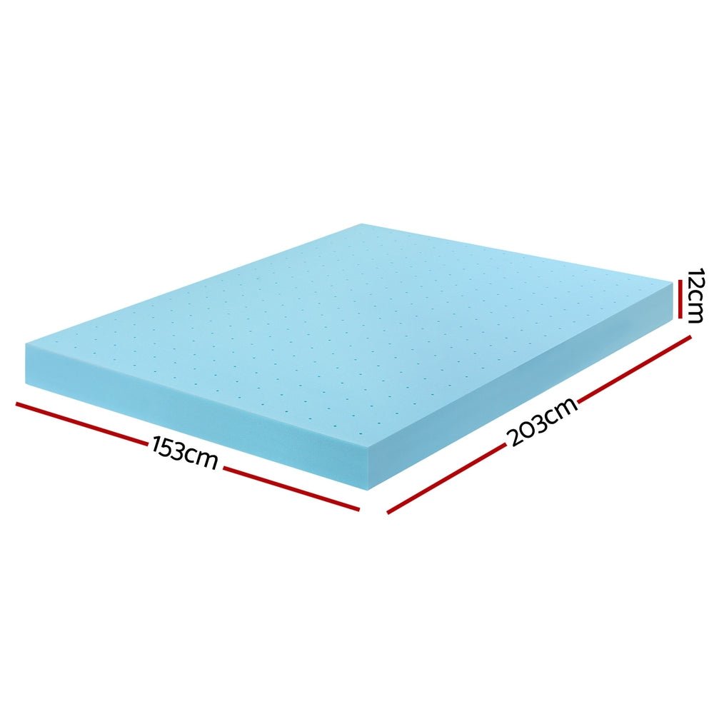 Giselle 12cm Memory Foam Mattress Topper Ventilated Cool Gel Bamboo Cover Queen - Furniture > Mattresses > Mattress Toppers - Rivercity House & Home Co. (ABN 18 642 972 209) - Affordable Modern Furniture Australia