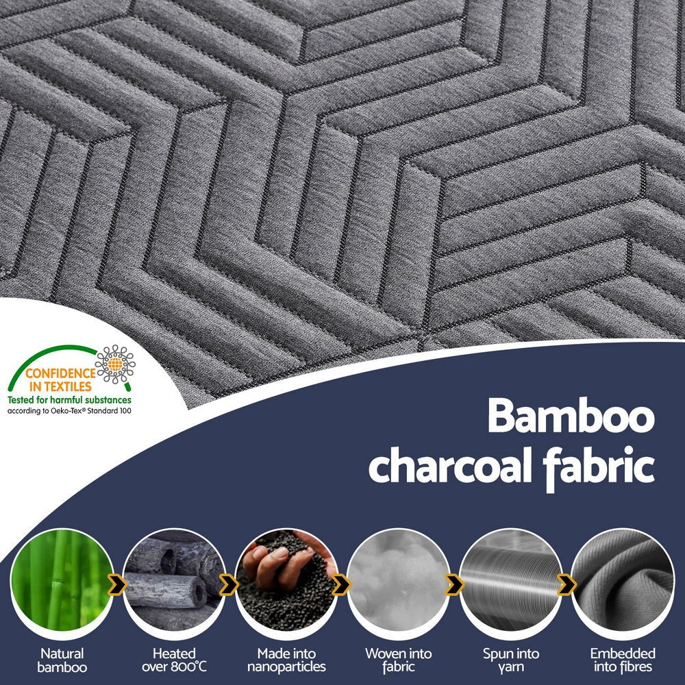 Giselle 8cm Memory Foam Mattress Topper Gel Dual Layer Foam Bamboo Double - Furniture > Mattresses > Mattress Toppers - Rivercity House & Home Co. (ABN 18 642 972 209) - Affordable Modern Furniture Australia