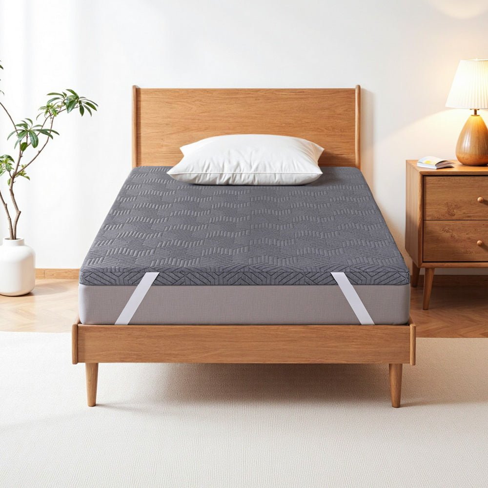 Giselle 8cm Memory Foam Mattress Topper Gel Dual Layer Foam Bamboo King Single - Furniture > Mattresses > Mattress Toppers - Rivercity House & Home Co. (ABN 18 642 972 209) - Affordable Modern Furniture Australia