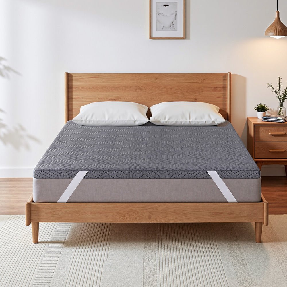 Giselle 8cm Memory Foam Mattress Topper Gel Dual Layer Foam Bamboo Queen - Furniture > Mattresses > Mattress Toppers - Rivercity House & Home Co. (ABN 18 642 972 209) - Affordable Modern Furniture Australia